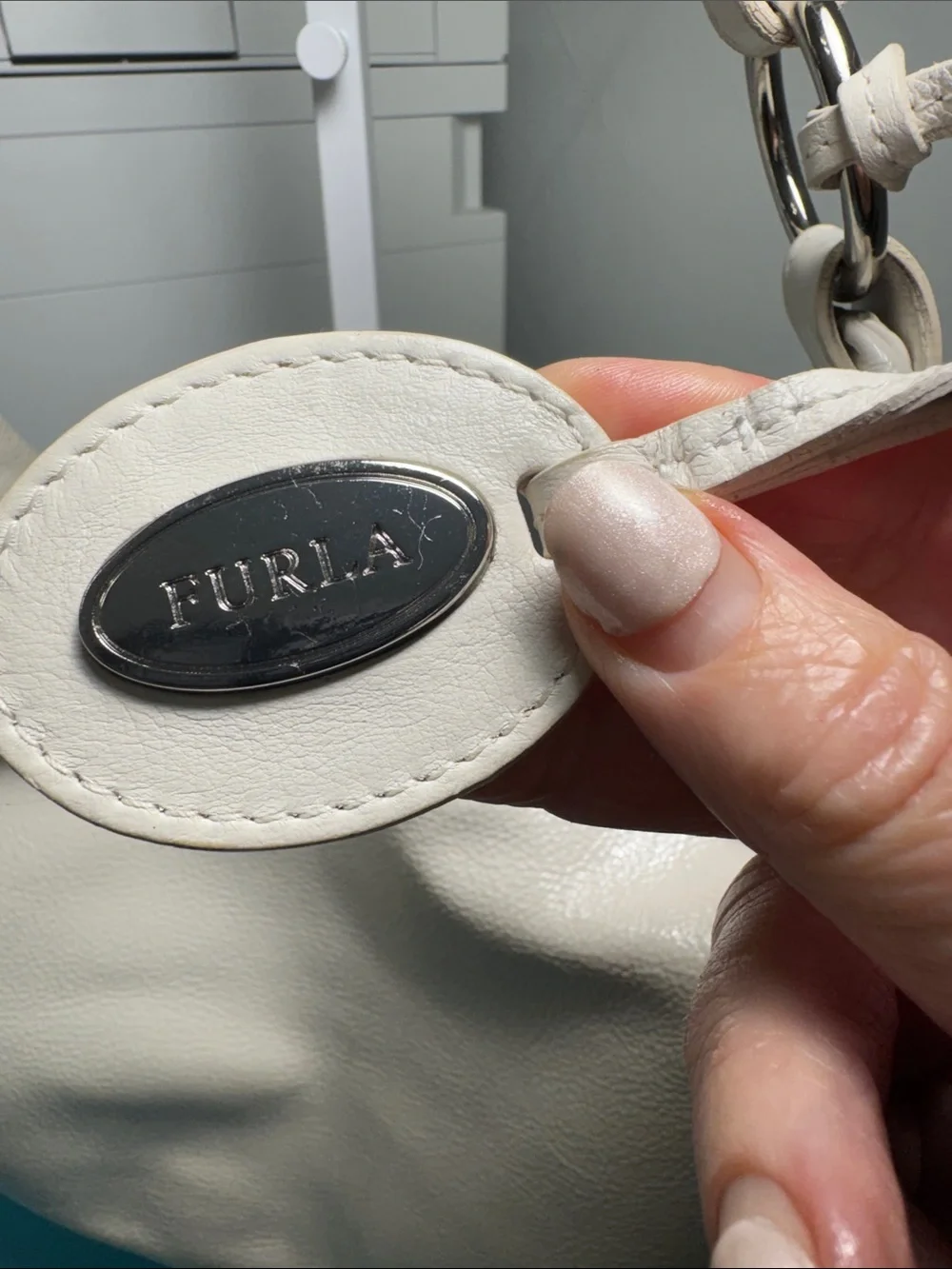 Furla cream pebbled